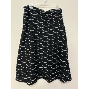 Zac & Rachel Black White Scalloped Tiered A-Line Skirt Womens‎ Size Medium M